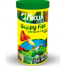 Artakua Guppy Fish With Spirulina Garlic Granul 250 Ml